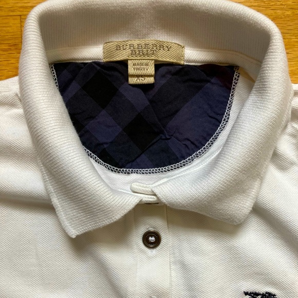 Burberry Brit Unisex Polo Short Sleve Shirt White Size:XS - Picture 6 of 6